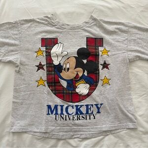 Vintage Disney Mickey University Crop T-Shirt Size M/L